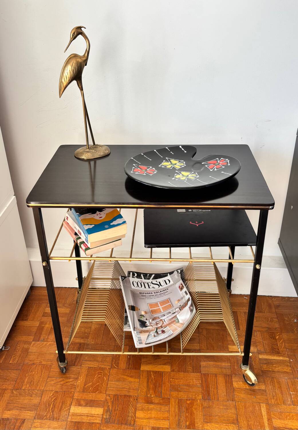 Table for turntable and vinyl records 1960