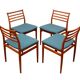 Set of 4 diningchairs teak, Erving Harland for Soro Chairs