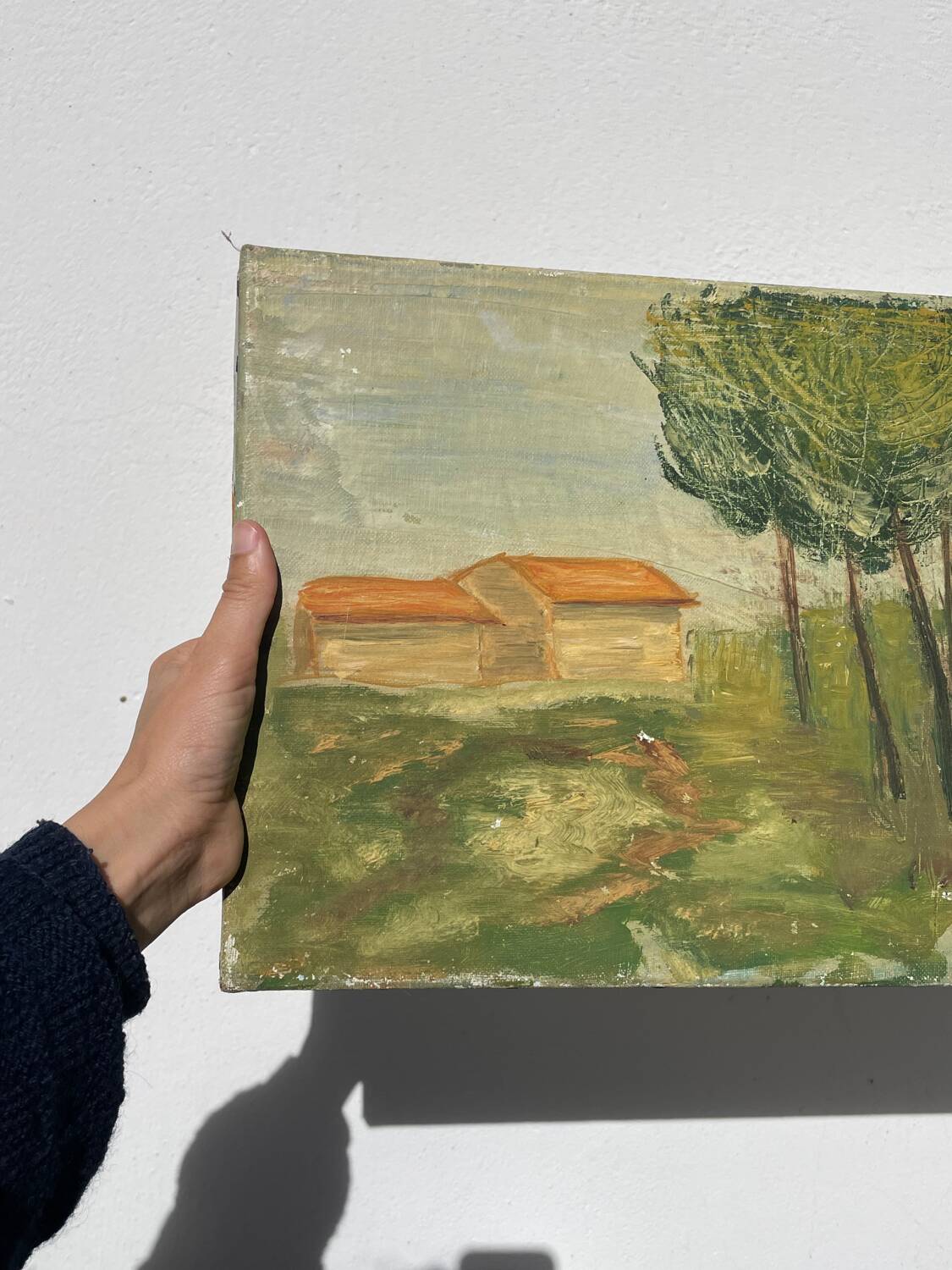 Old painting of a forest landscape in Les Landes