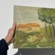 Old painting of a forest landscape in Les Landes