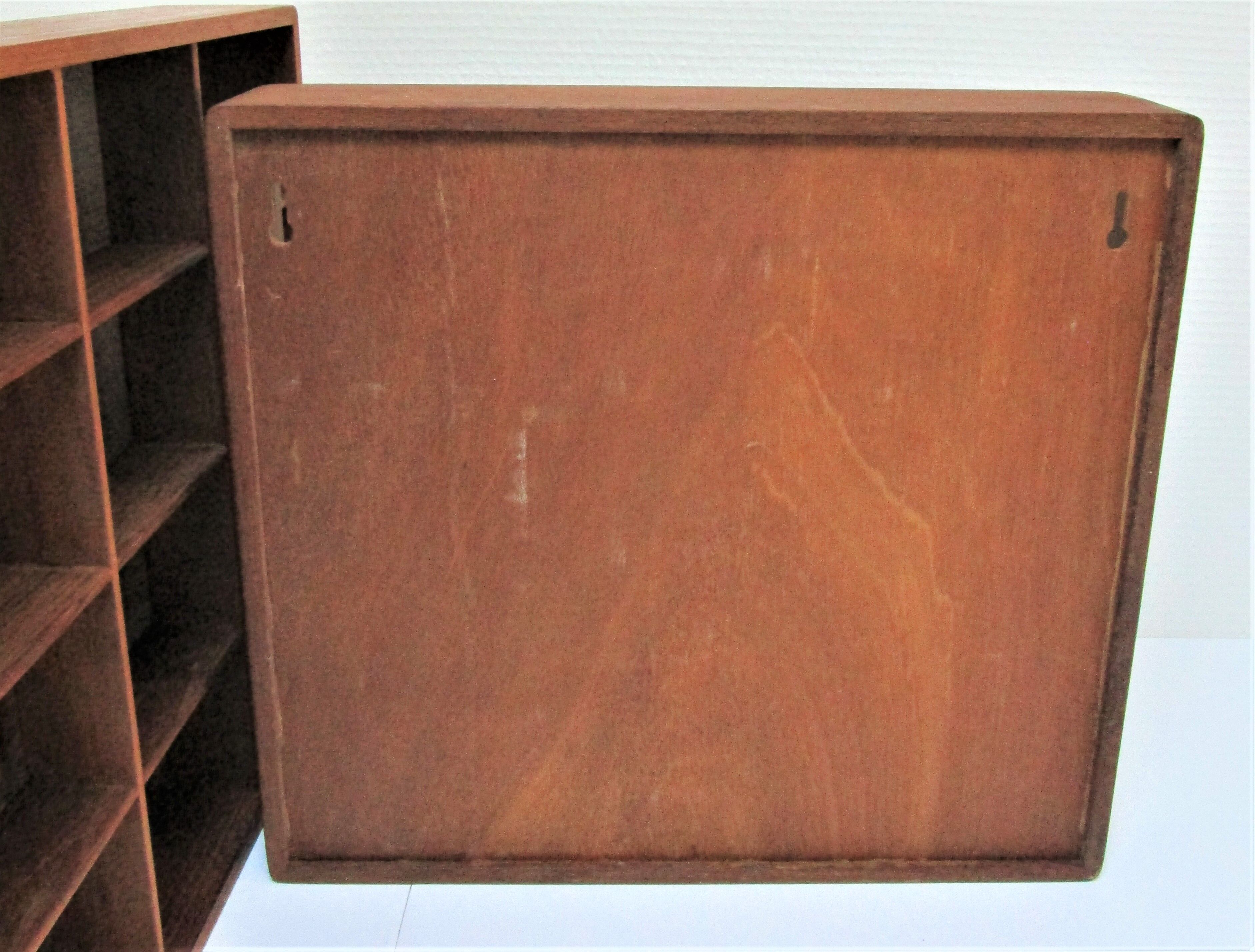 Two wall shelves with solid wood compartments design 80s