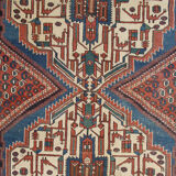 Handwoven wool antique persian area rug 124x250cm