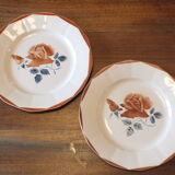 Set of 6 flat plates Sarreguemines Digoin