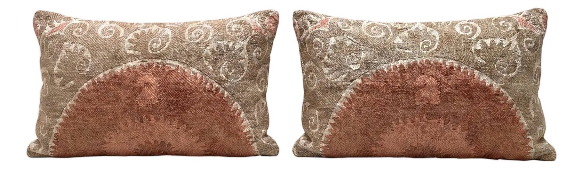 Set of 2 vintage embroidered cushion covers 43x76 cm