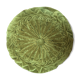 Coussin rond en velours kaki tressé