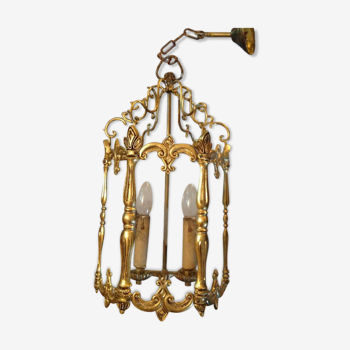 Gilded bronze lantern, 2 lights, 50s