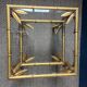 Pair of nesting tables in faux bamboo with glass tops, France, 1960s.