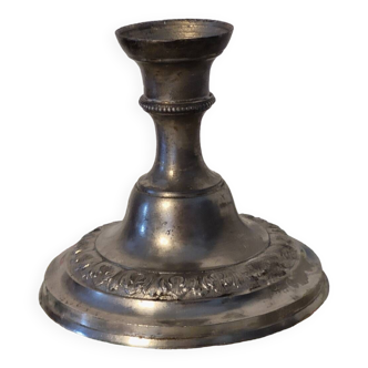 Silver metal candle holder