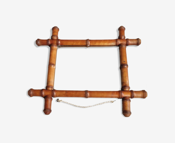 Miroir antique faux bambou français 37x43cm