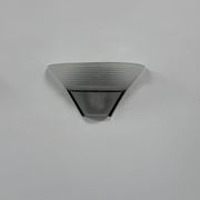 Frosted glass and black metal wall light, Italy, 1980.