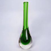 Vase soliflore vert sommerso par Seguso, Murano, Italie, 1970
