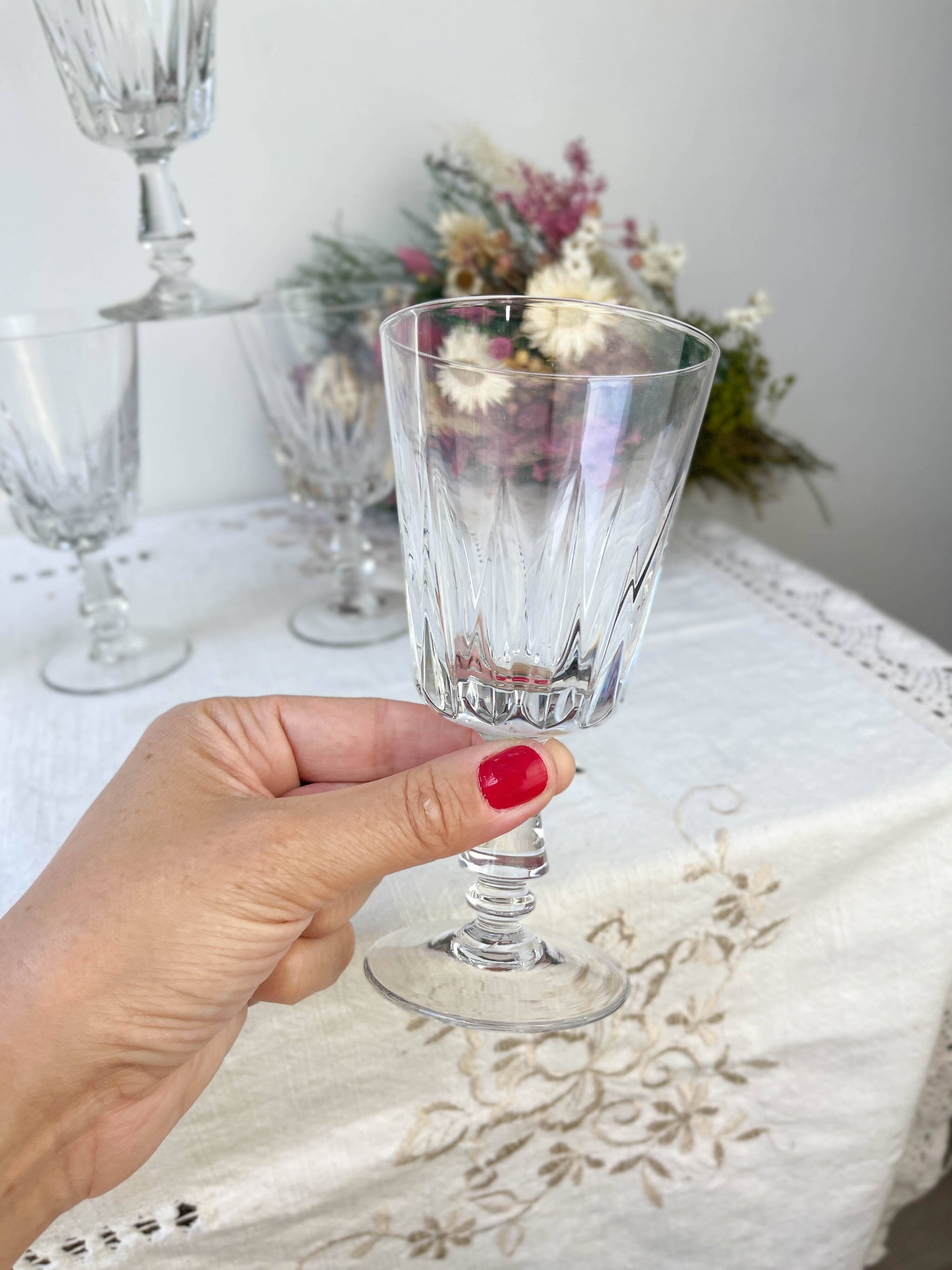 9 vintage red wine glasses