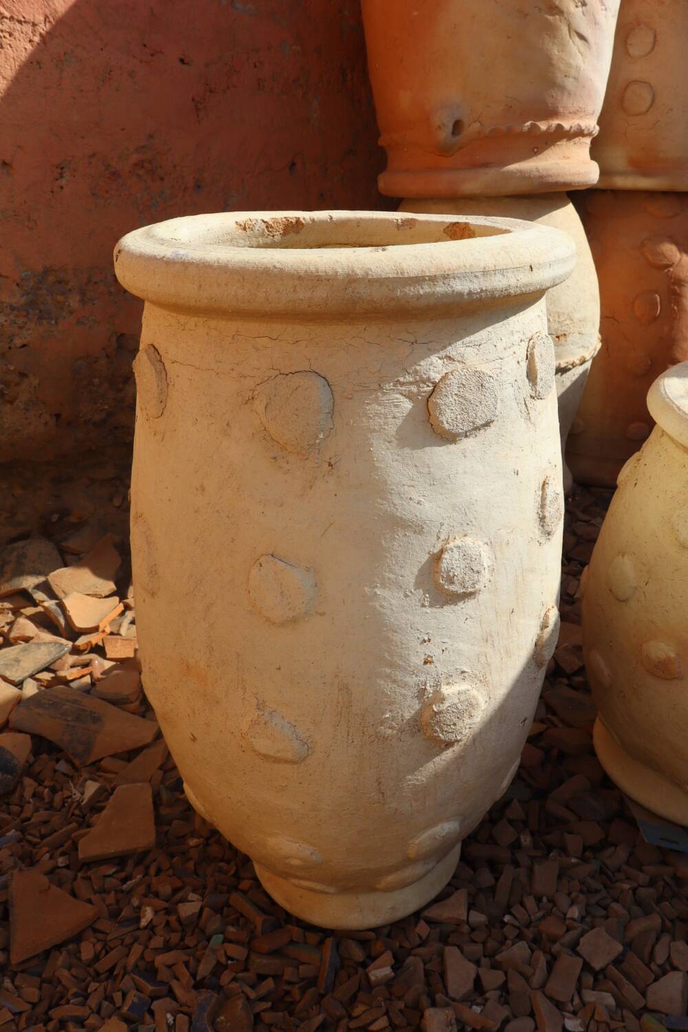 Large handmade raw tamegroute terracotta jar