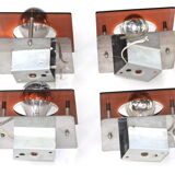 Series of 4 square wall sconces in Plexiglas and metal, 1970