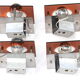 Series of 4 square wall sconces in Plexiglas and metal, 1970