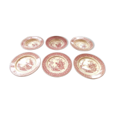 Set of 6 pink English plates