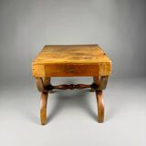 Vintage side table in solid wood with drawer