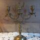 2-arm bronze candlestick, with eagle, 19th century