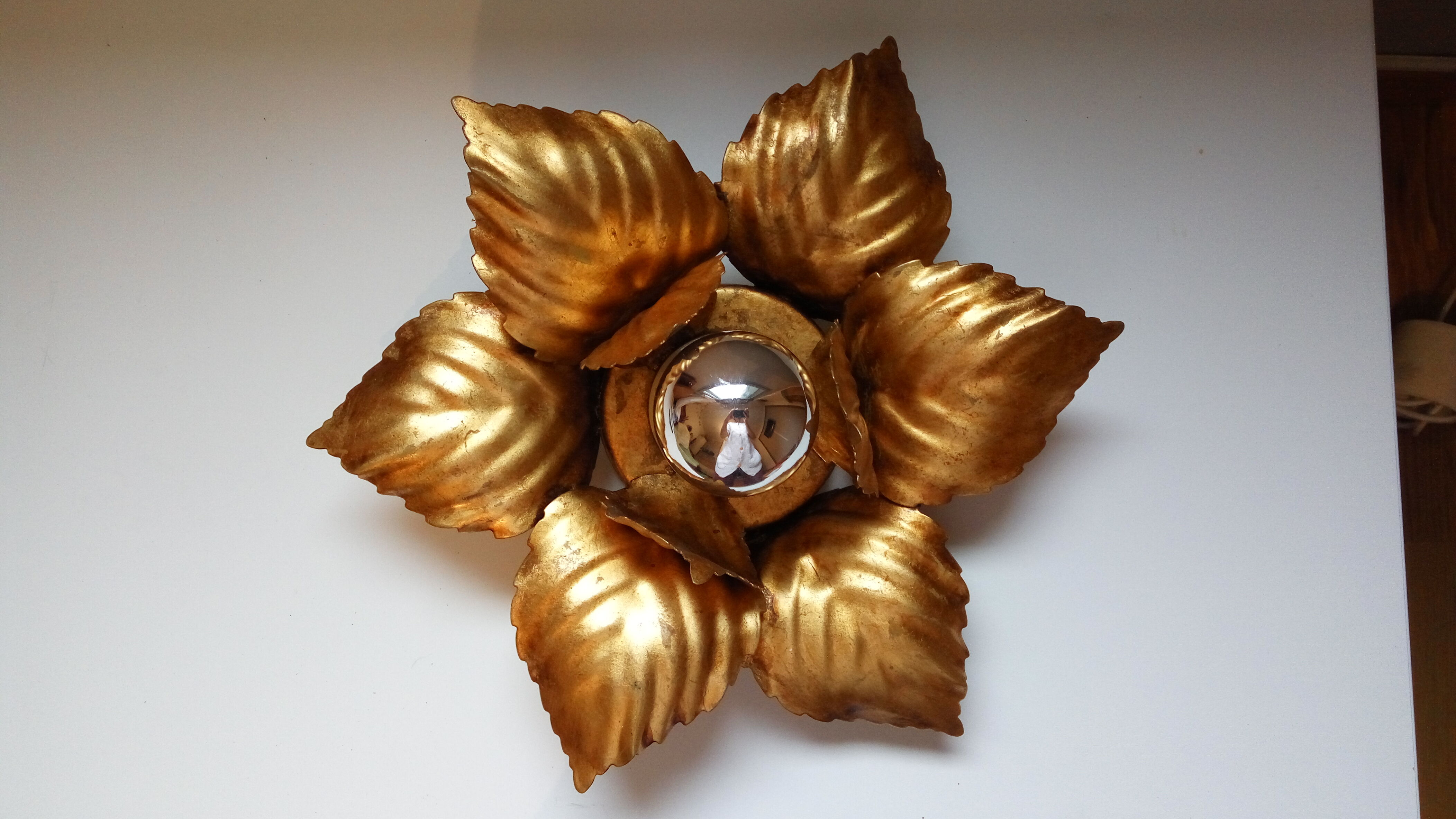 Applique fleur dorée vintage
