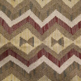Geometric kilim rug, brown cream handmade flat-weave rug102x152cm