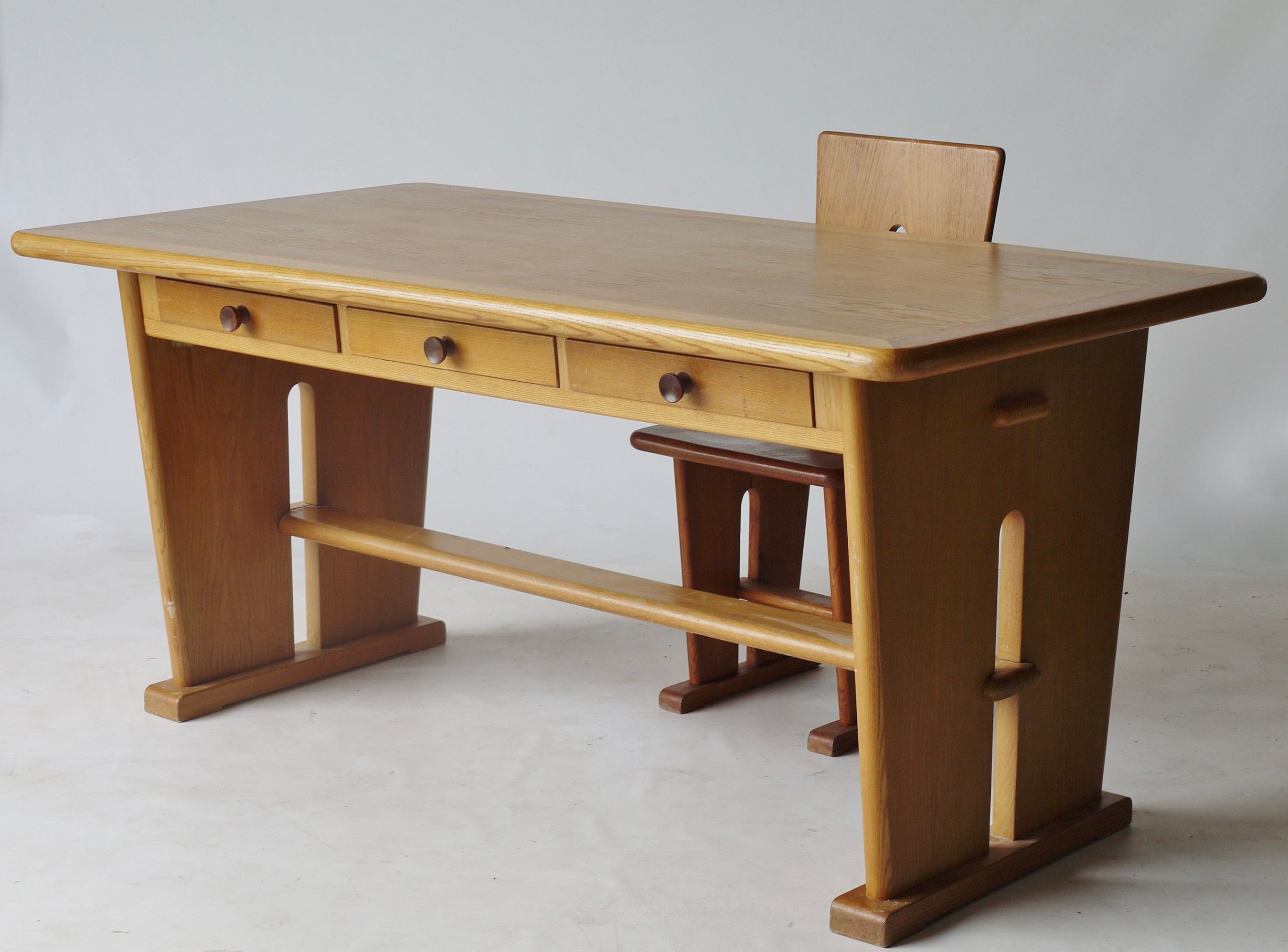 Bureau en chêne double face par Bas van Pelt pour EMS Overschie années 1930