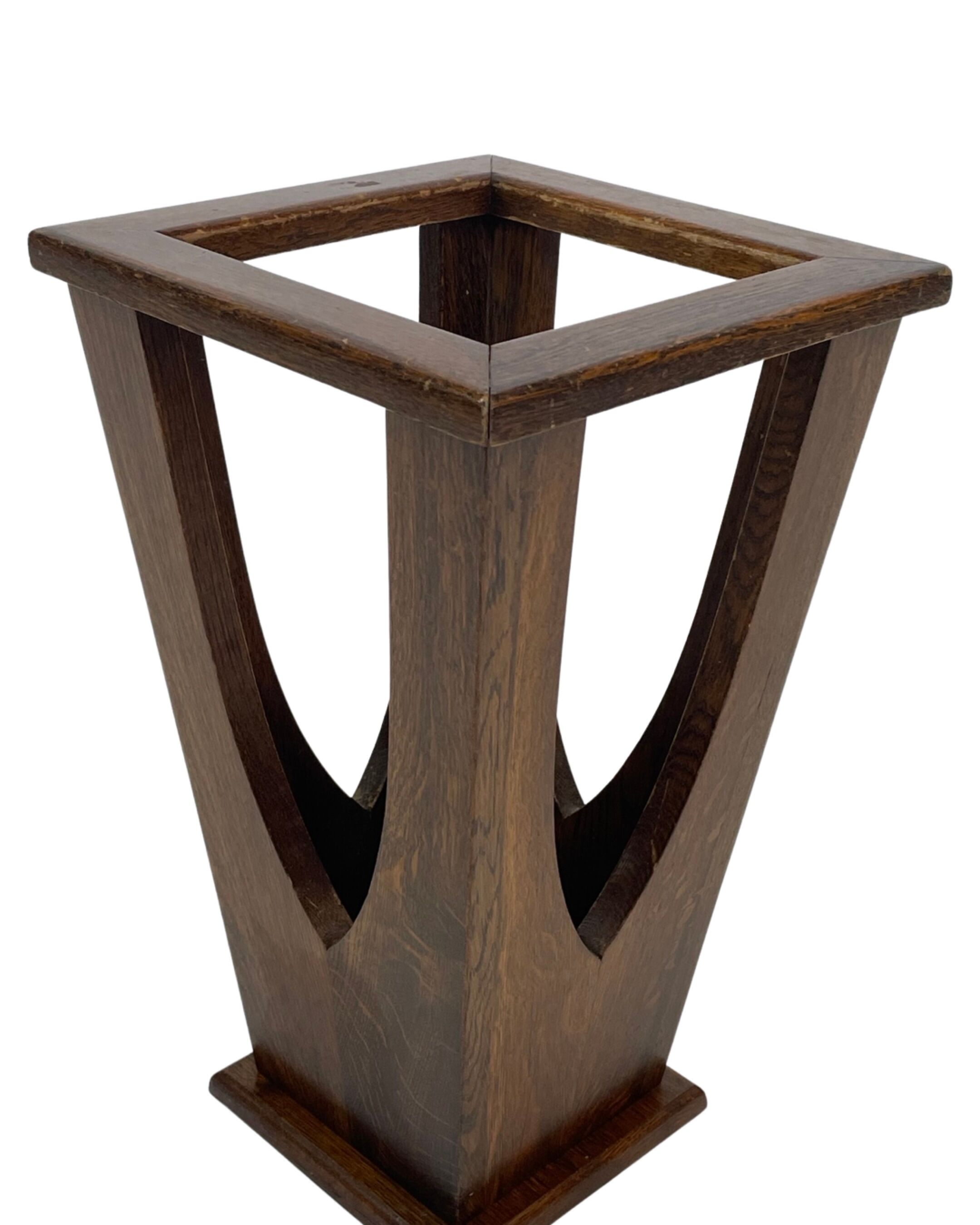 Brutalist design umbrella stand holder 60's wood