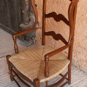 Paire fauteuils paillés