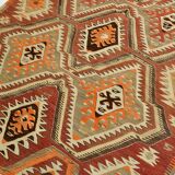 Red Brown Tribal Turkish Kilim Rug 146x292Cm SK 35174