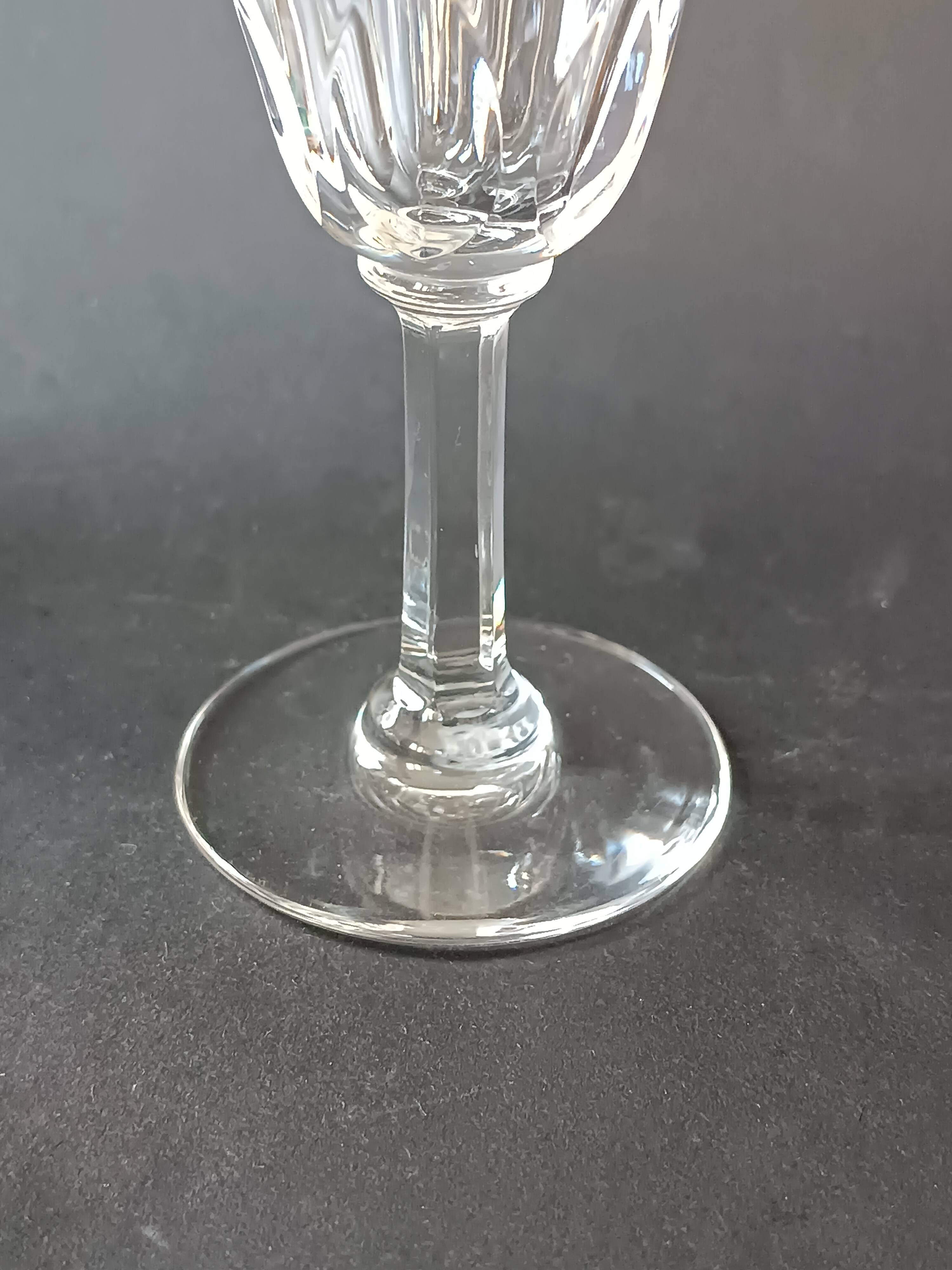 6 crystal stem glasses Cerdagne service Saint Louis vintage