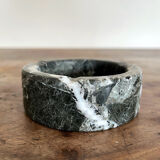 Vintage black and white marble round ashtray
