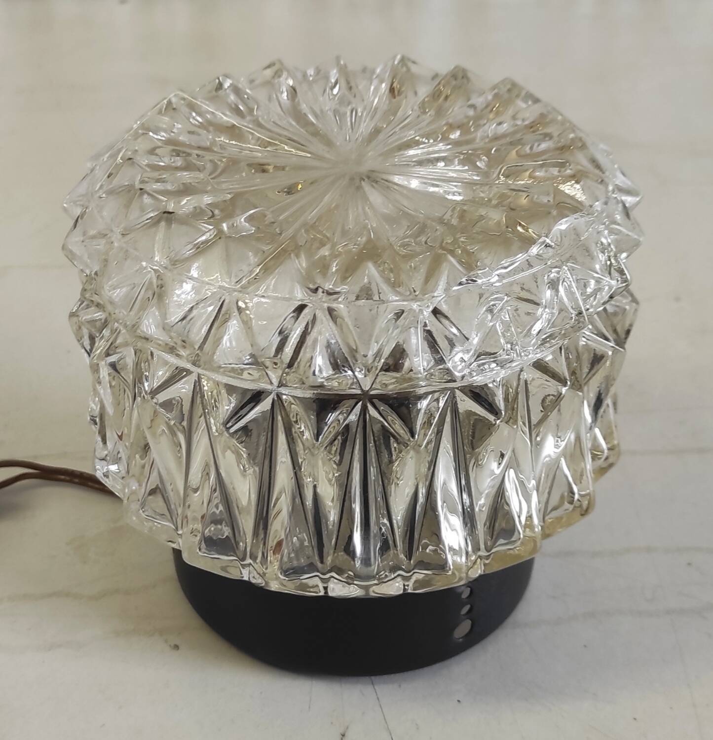 Molded glass ceiling or wall light - 60s/70s
