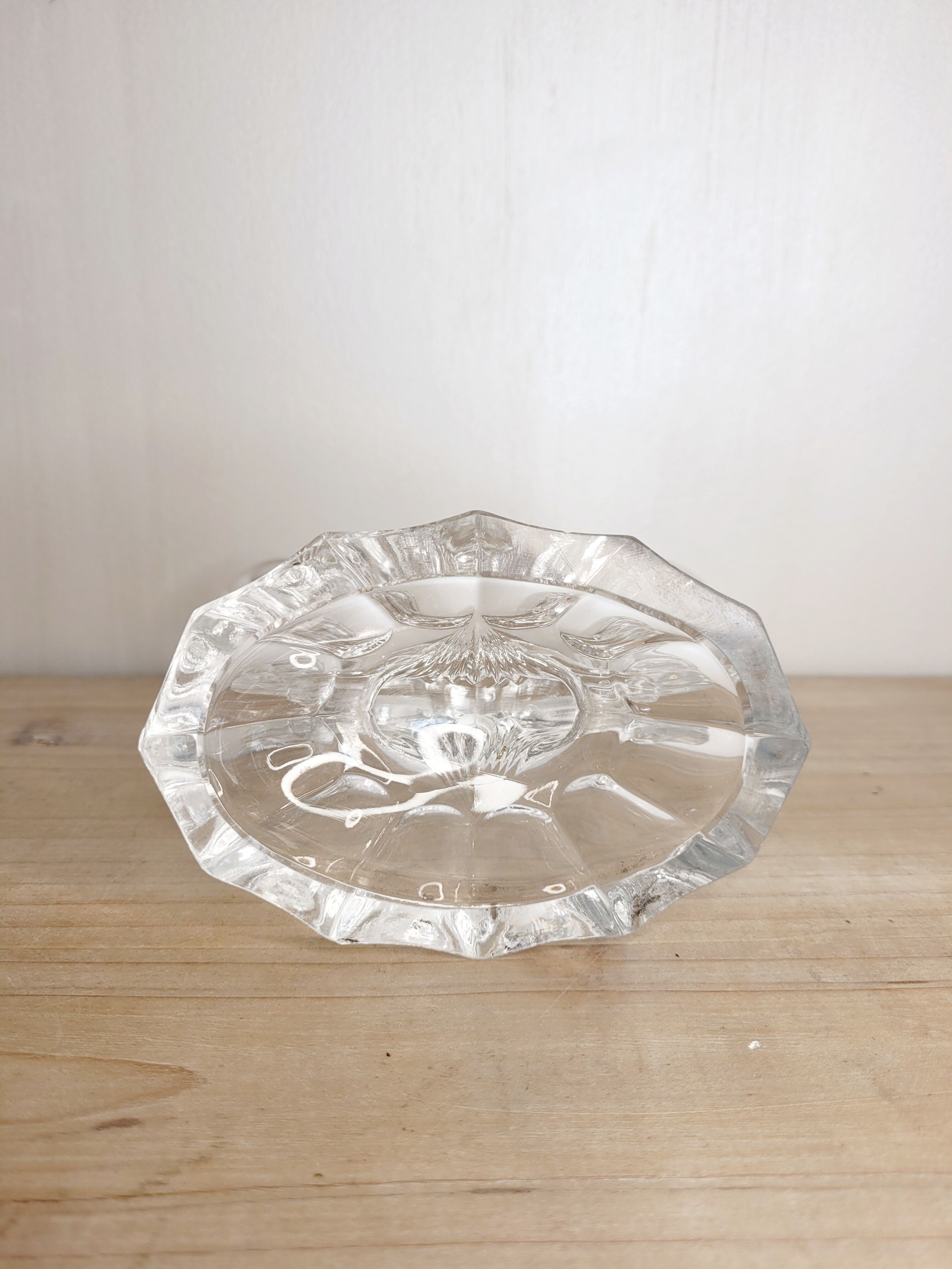 Pair of glass candle holders