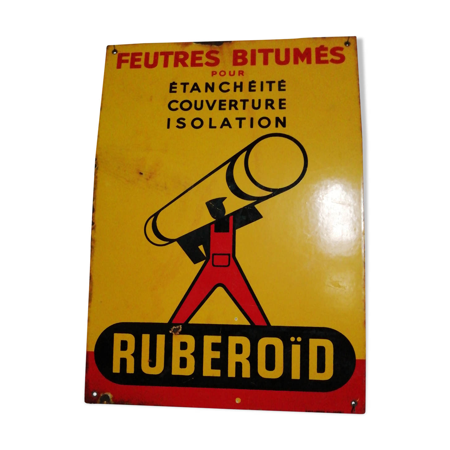 Enamelled advertising plate Ruberoid
