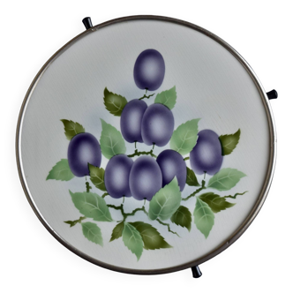 Old turntable - ceramic plate with plum decor