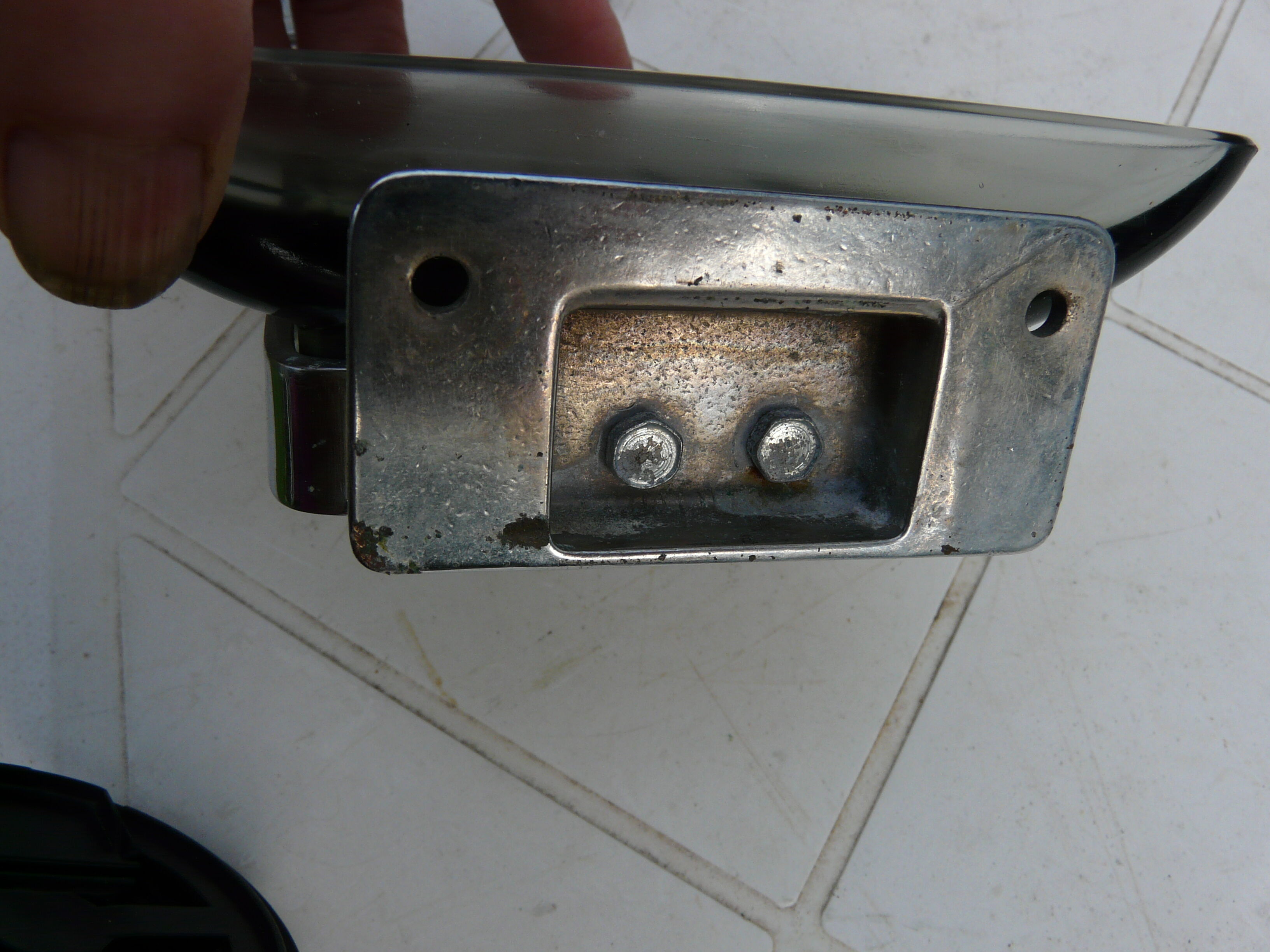 Chrome metal soap holder and smoked glass bathroom accessory