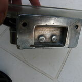 Chrome metal soap holder and smoked glass bathroom accessory