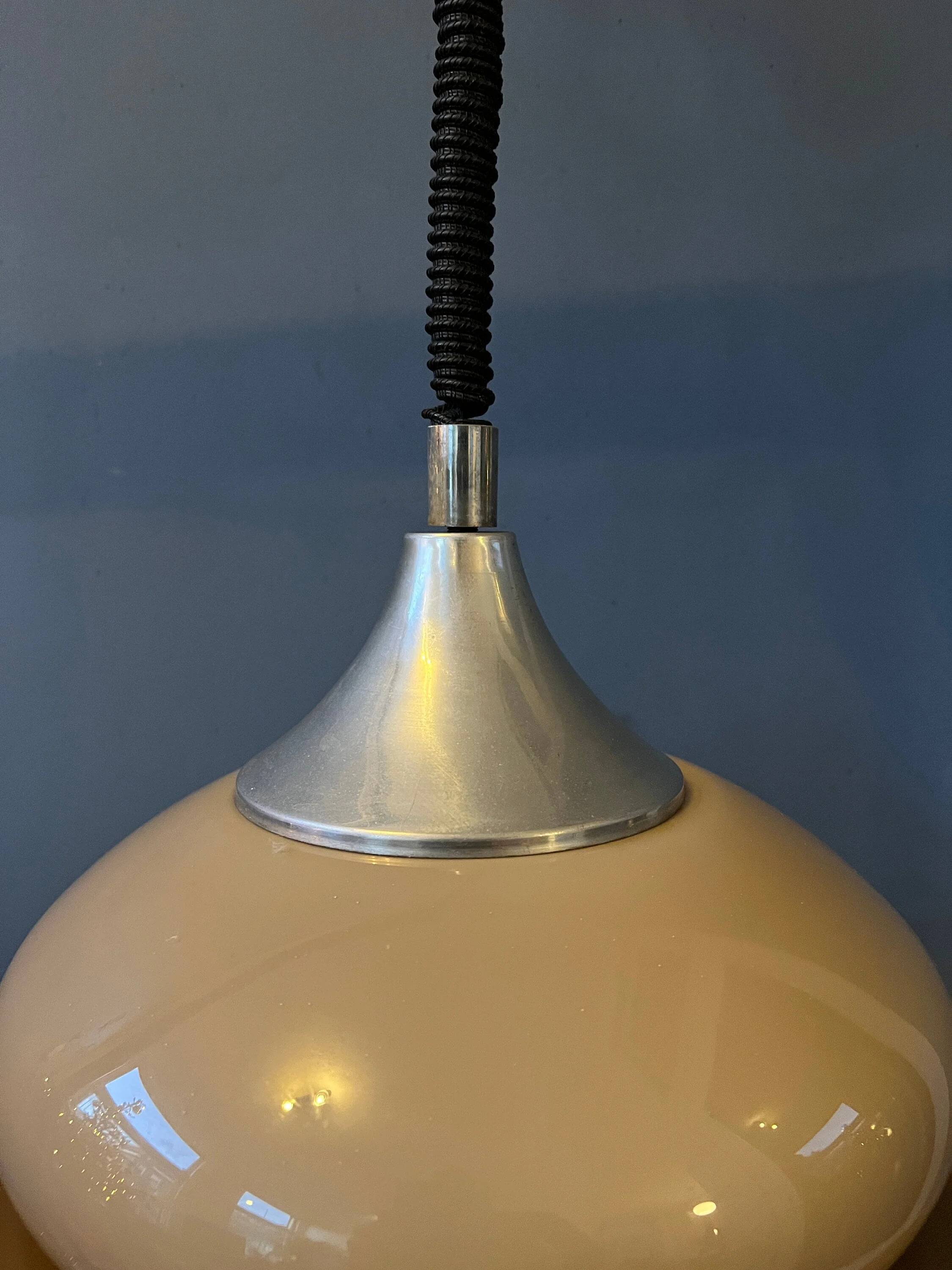 Suspension Mid-Century Space Age - vintage beige luminaire