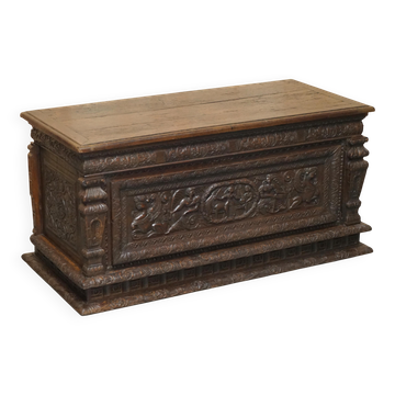 Cassone Bureau Italian Hand-Carved 16th Century