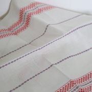 Set of 3 tea towels in mestizo, white and red, new and vintage