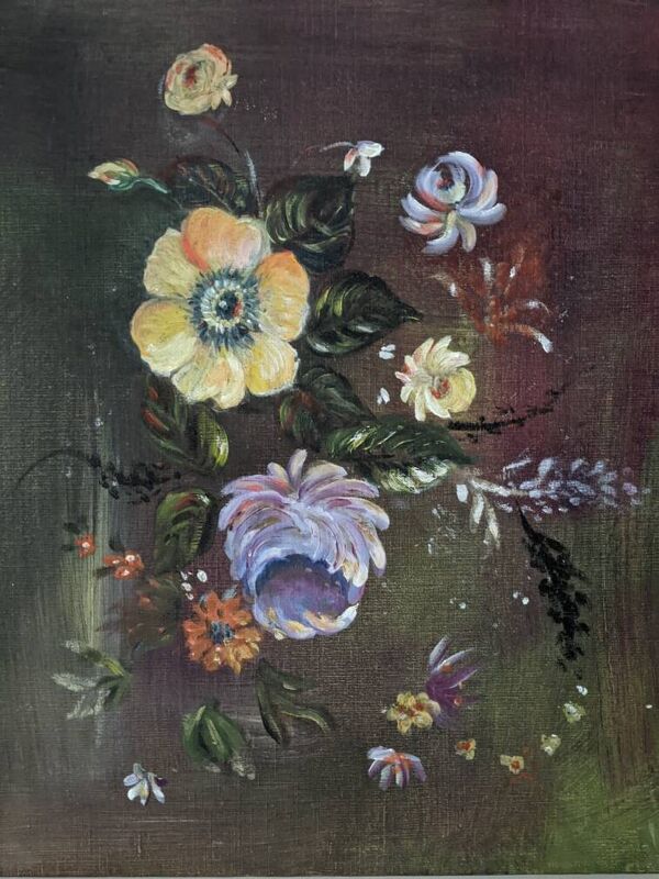 Tableau acrylique sur toile décoration campagne fleurs bohème