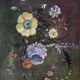 Acrylic painting on canvas, country decoration, bohemian flowers
