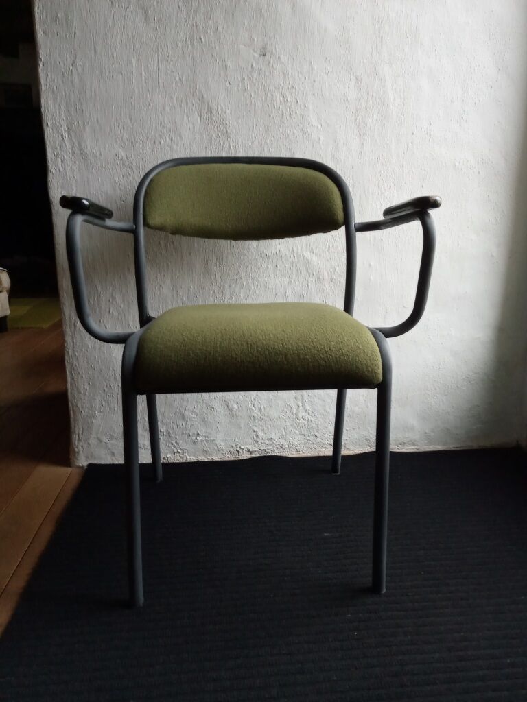 Metal and fabric armchair
