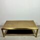 Vintage 70'S Hollywood Regency Brass and Iridescent Glass Coffee Table