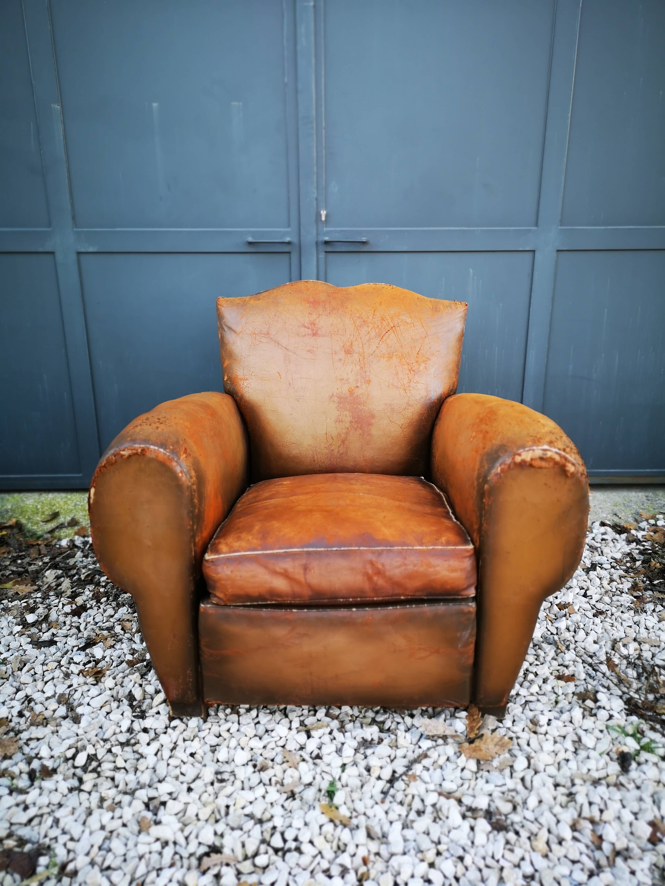 Leather club chair