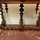 Louis XIII desk table in carved walnut 19th century