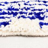 Azilal Moroccan Berber rug with majorelle blue patterns 2.50x1.43m