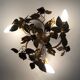 Pair of 3-light gold leaf and flower wall lights, Italy, 1970s-80s