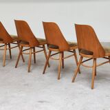 Set of 4 chairs model 514 by Radomir Hofman for Ton 1960