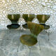 Suite of 4 chairs 3107 olive color, series 7 Arne Jacobsen for Fritz Hansen 1978
