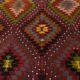 Geometric Pattern Burgundy  Turkish Vintage Kilim Rug, 188x338 Cm